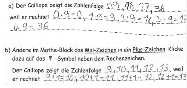 Begründen und Verstehen wie der Calliope rechnet