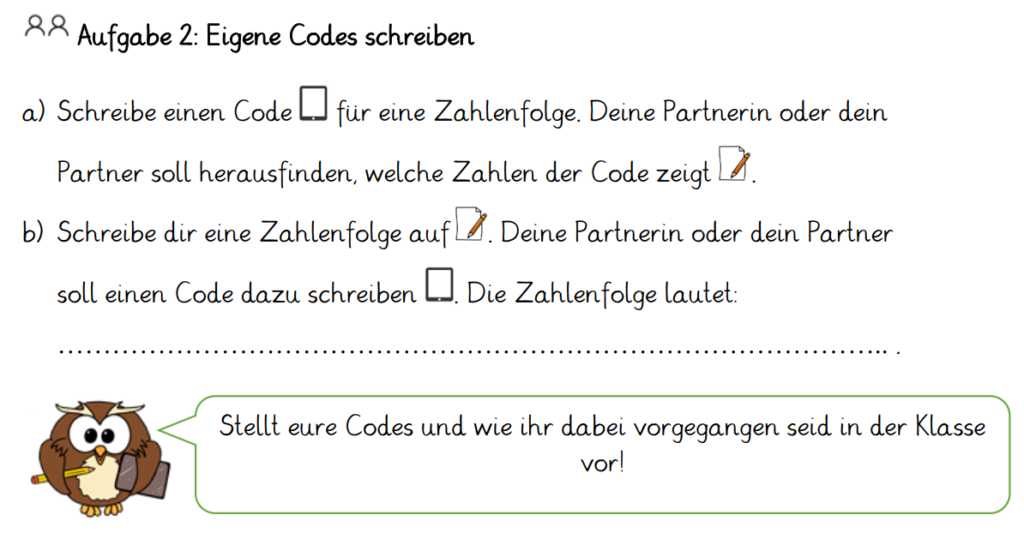 Produzieren eigener Codes zu Zahlenfolgen